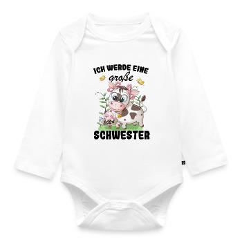 Ich Werde Eine Große Schwester 2024 - Baby Bio-Langarm-Body - Weiß - Vorne