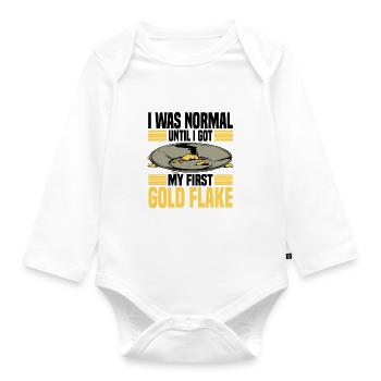 Gold panning - Organic Longsleeve Baby Bodysuit - white - Front