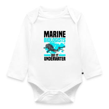 Marine biologist - Organic Longsleeve Baby Bodysuit - white - Front