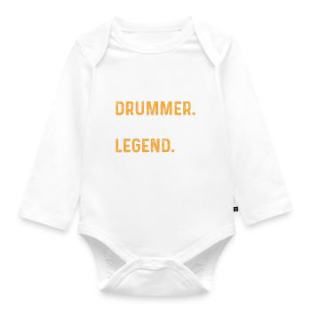 Drum Player Grandpa Drummer - Grandpa Drummer Hero - Organic Longsleeve Baby Bodysuit - white - Front