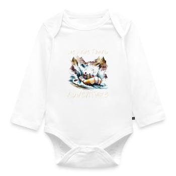 Fluss Rafting - Baby Bio-Langarm-Body - Weiß - Vorne