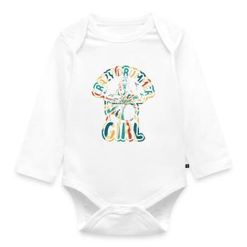 Drum Player Girls - Crazy Drummer Girl - Organic Longsleeve Baby Bodysuit - white - Front