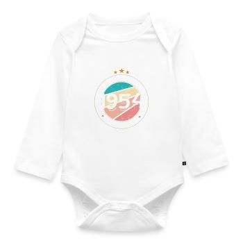 Geburtstagsgeschenk 1954 Frauen | Jahrgang 1954 - Baby Bio-Langarm-Body - Weiß - Vorne