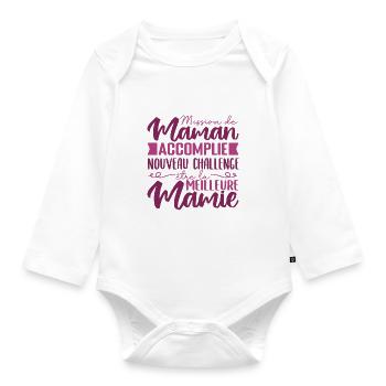 Mission de Maman Accomplie Mamie Annonce Grossesse - Body Bébé bio manches longues - blanc - Devant