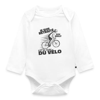 Je Suis Retraité Mon Boulot Est De Faire Du Vélo - Body Bébé bio manches longues - blanc - Devant