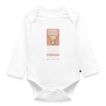 Sweet Desert Fox Gift For Girls Kids - Organic Longsleeve Baby Bodysuit - white - Front