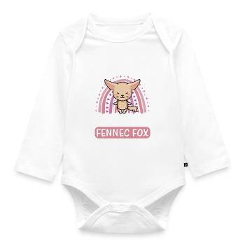 Sweet Desert Fox Gift For Girls Kids - Organic Longsleeve Baby Bodysuit - white - Front