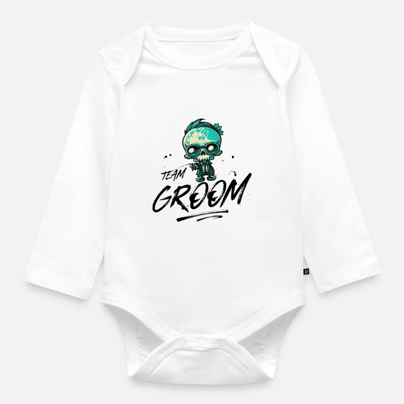 Team Groom Wedding Skeleton - Body Bébé bio manches longues - blanc