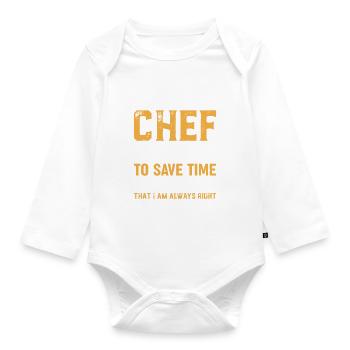 Je suis le meilleur chef pour gagner du temps, supposons simplement - Body Bébé bio manches longues - blanc - Devant