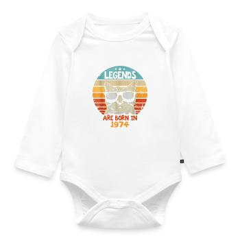 Les légendes sont nées en 1974 Anniversaire Cadeau - Body Bébé bio manches longues - blanc - Devant