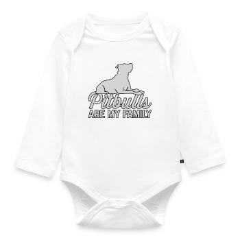 Pitbulls are my friendly - Organic Longsleeve Baby Bodysuit - white - Front