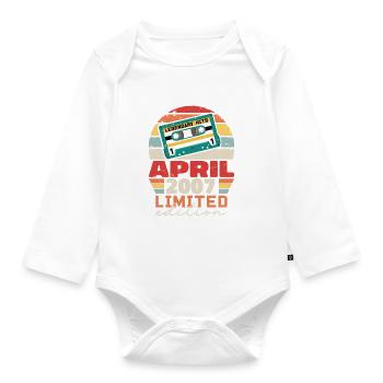 April 2007 Vintage Anniversary Retro Gift, 2007 - Organic Longsleeve Baby Bodysuit - white - Front