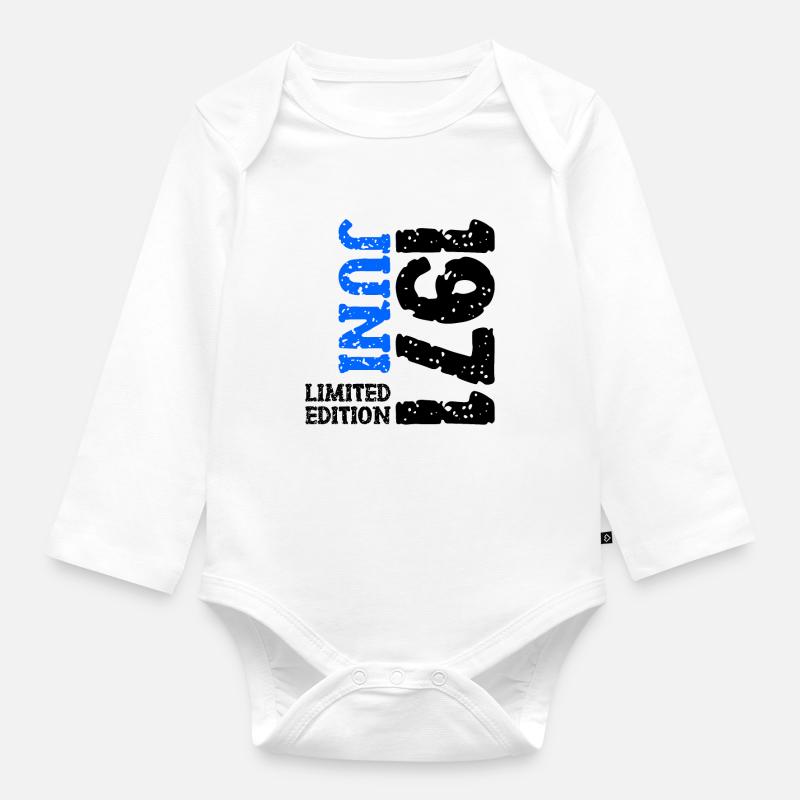 1971 Juni Limited Edition Geburtstag Geschenk - Baby Bio-Langarm-Body - Weiß