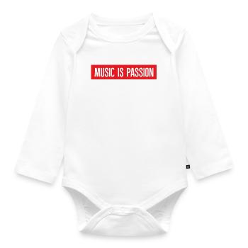 Music is passion - Baby Bio-Langarm-Body - Weiß - Vorne