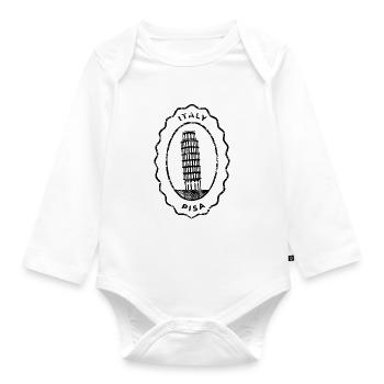 Pisa Italy The Leaning Tower of Pisa Souvenir - Organic Longsleeve Baby Bodysuit - white - Front