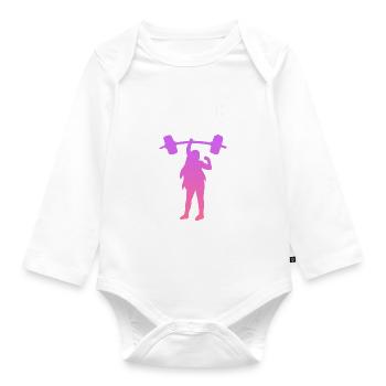 Haltérophile Fille Haltérophile - Body Bébé bio manches longues - blanc - Devant