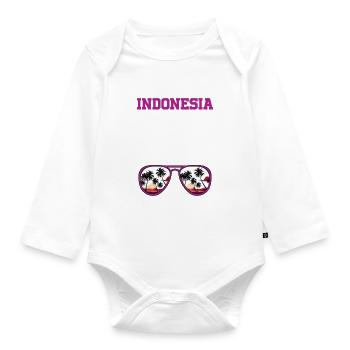 Indonesia 23 Jersey 2023 - Organic Longsleeve Baby Bodysuit - white - Front