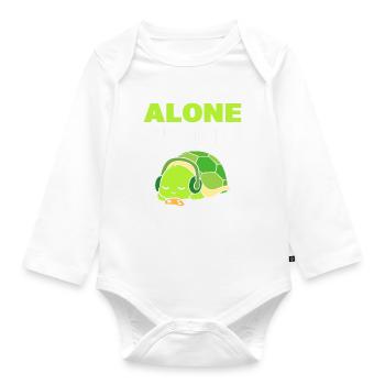 Turtle introverti mélomane - Body Bébé bio manches longues - blanc - Devant