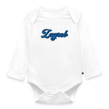 Zagreb Script Logo Style - Organic Longsleeve Baby Bodysuit - white - Front