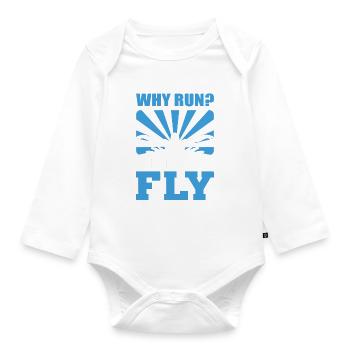 Why Run When You Can Fly Schwimmlehrer - Baby Bio-Langarm-Body - Weiß - Vorne