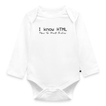 Je connais HTML. Comment rencontrer des dames - Body Bébé bio manches longues - blanc - Devant