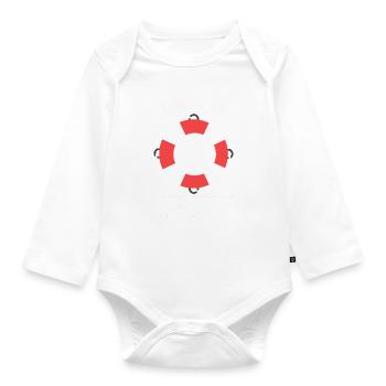 Feel Safe At Night Sleep With A Life Guard - Baby Bio-Langarm-Body - Weiß - Vorne