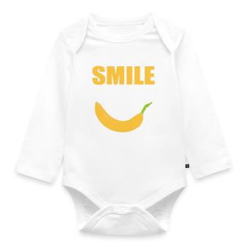 Banana Humor Fruit Grower - Organic Longsleeve Baby Bodysuit - white - Front