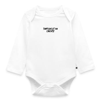 Feuerwehr - Tapferkeit im Einsatz - Baby Bio-Langarm-Body - Weiß - Vorne