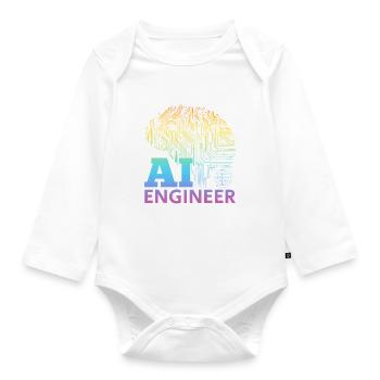 Ingénieur IA - Ai Artificial Intelligence Machine L - Body Bébé bio manches longues - blanc - Devant