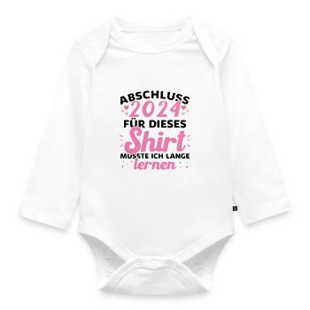 Abschluss 2024 Abschluss der Realschule - Baby Bio-Langarm-Body - Weiß - Vorne