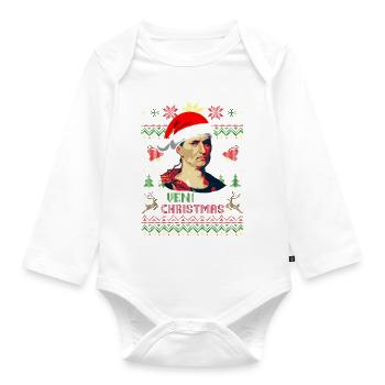 Veni Vidi Weihnachten Julius Caesar - Baby Bio-Langarm-Body - Weiß - Vorne