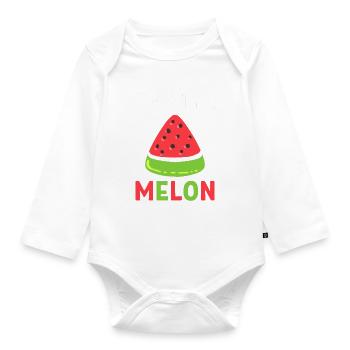 One In A Melon Obstverkäufer - Baby Bio-Langarm-Body - Weiß - Vorne