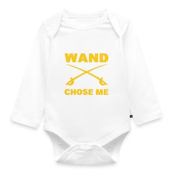 My Wand Chose Me Schwertkämpfer - Baby Bio-Langarm-Body - Weiß - Vorne