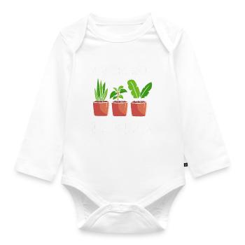 Just One More I Promise Gärtner - Baby Bio-Langarm-Body - Weiß - Vorne