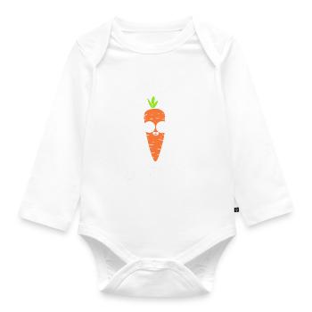 Karotten Wortspiel Gemüsebauer - Baby Bio-Langarm-Body - Weiß - Vorne