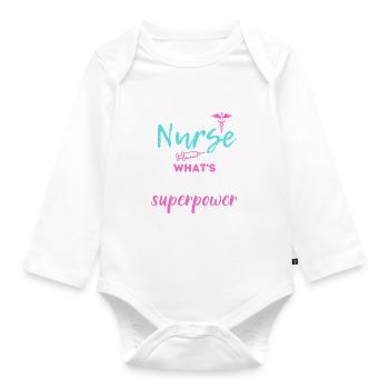 I'm a nurse - Organic Longsleeve Baby Bodysuit - white - Front