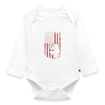 Paintball Player Paintballer Paintballer US Flag - Organic Longsleeve Baby Bodysuit - white - Front