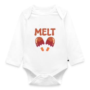 You Make Me Melt Eis am Stiel - Baby Bio-Langarm-Body - Weiß - Vorne
