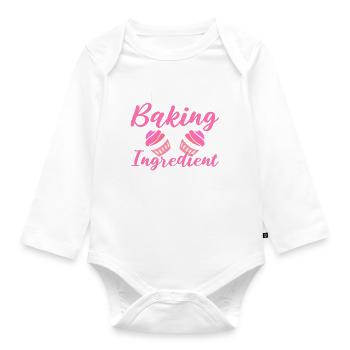 Zutaten backen Konditor - Baby Bio-Langarm-Body - Weiß - Vorne