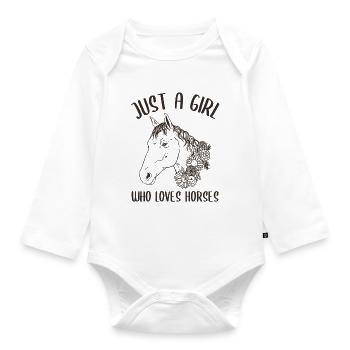 Juste une fille qui aime les chevaux - Pure Animal Love - Body Bébé bio manches longues - blanc - Devant
