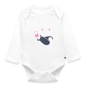 Kung Fu Cat Katzenmama - Baby Bio-Langarm-Body - Weiß - Vorne