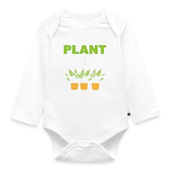 Plant Nerd Ökologe - Baby Bio-Langarm-Body - Weiß - Vorne