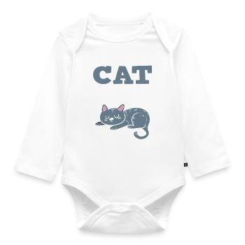 Cat Dad Katzenvater - Baby Bio-Langarm-Body - Weiß - Vorne