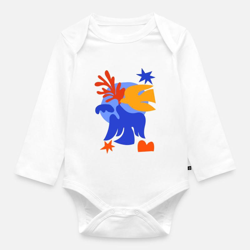 Paix - Body Bébé bio manches longues - blanc