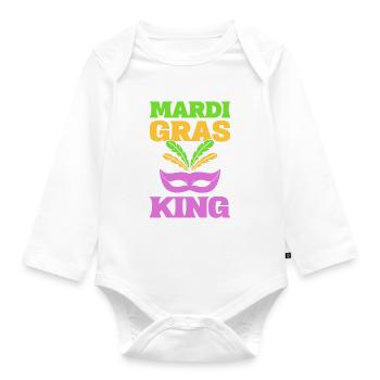 Mardi Gras King Straßentänzer - Baby Bio-Langarm-Body - Weiß - Vorne