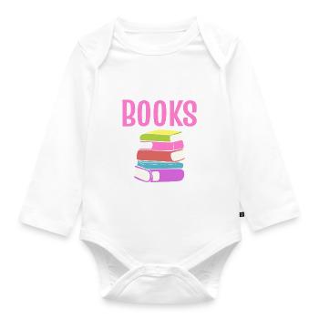Buchliebhaber Bibliothekar - Baby Bio-Langarm-Body - Weiß - Vorne
