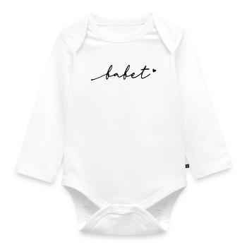 Babet Cursive Name - Organic Longsleeve Baby Bodysuit - white - Front