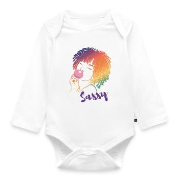 Sassy Chic avec Charme Afro - Body Bébé bio manches longues - blanc - Devant