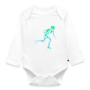 Roller Skating Silhouette Roller Skater - Organic Longsleeve Baby Bodysuit - white - Front