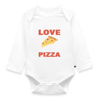 Pizza -Liebhaber Pizzaiolo - Baby Bio-Langarm-Body - Weiß - Vorne